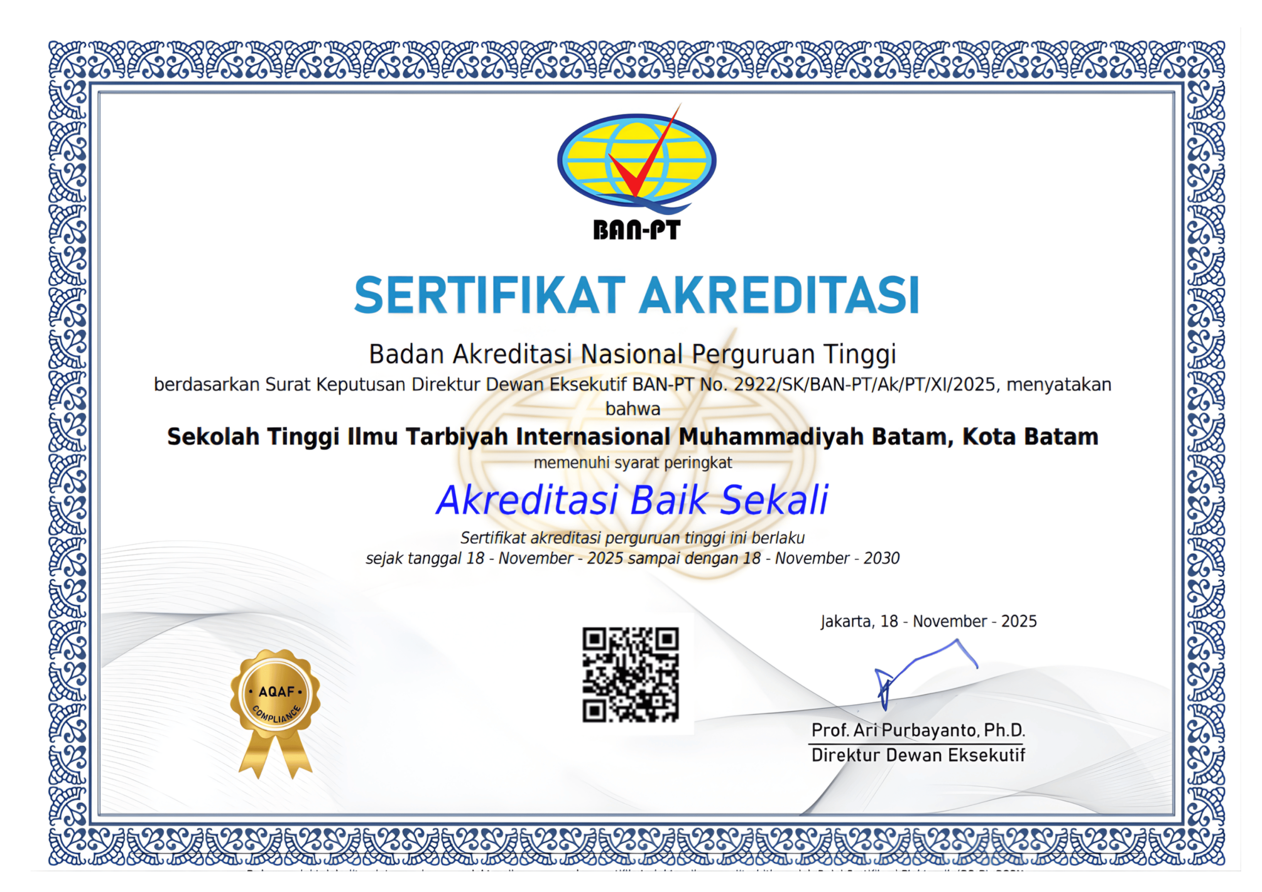 Akreditasi Sekolah Tinggi Ilmu Tarbiyah Muhammadiyah Batam (STIT IM BATAM)